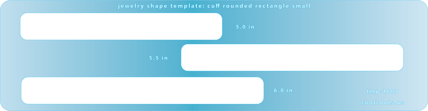 blue plastic Jewelry Shape Template - Cuff Rounded Rectangle Small