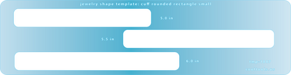 blue plastic Jewelry Shape Template - Cuff Rounded Rectangle Small
