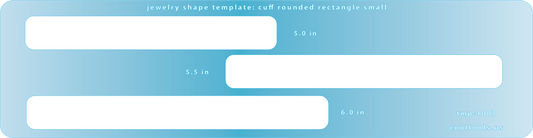 blue plastic Jewelry Shape Template - Cuff Rounded Rectangle Small