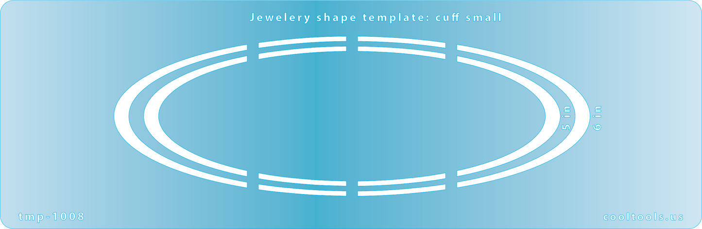 blue plastic Jewelry Shape Template - Cuff Small
