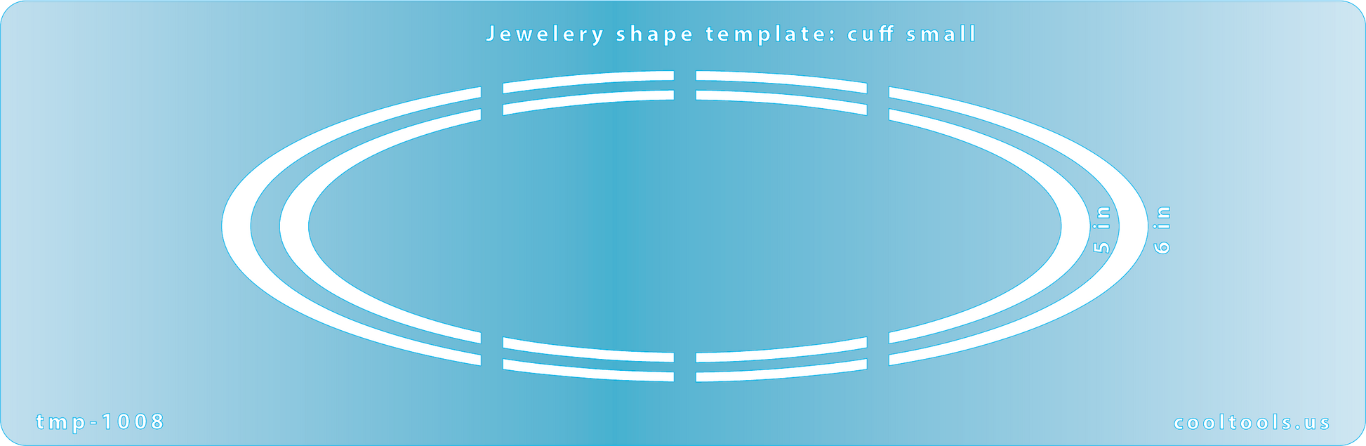 blue plastic Jewelry Shape Template - Cuff Small