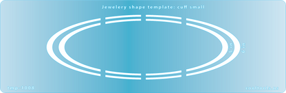 blue plastic Jewelry Shape Template - Cuff Small