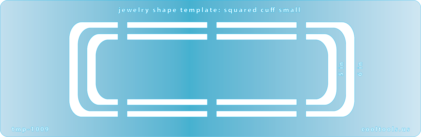 blue plastic Jewelry Shape Template - Squared Cuff Small