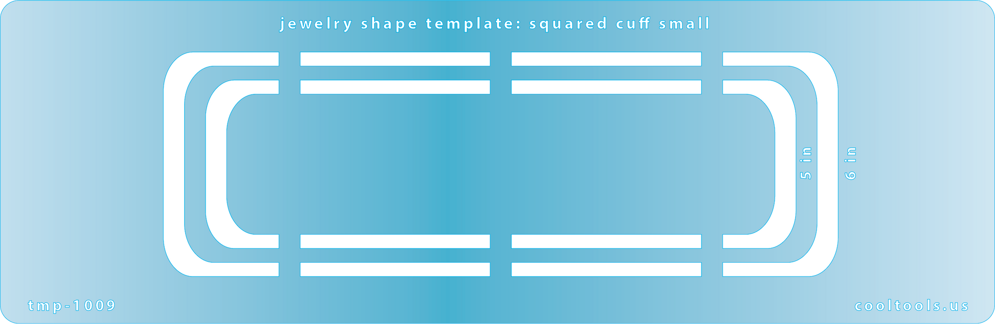 blue plastic Jewelry Shape Template - Squared Cuff Small