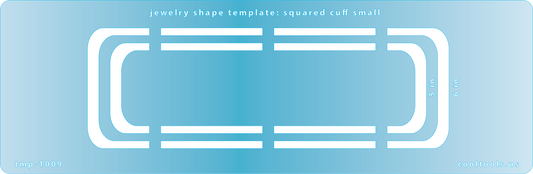 blue plastic Jewelry Shape Template - Squared Cuff Small