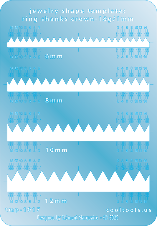 blue plastic Ring Shank Template - Crown