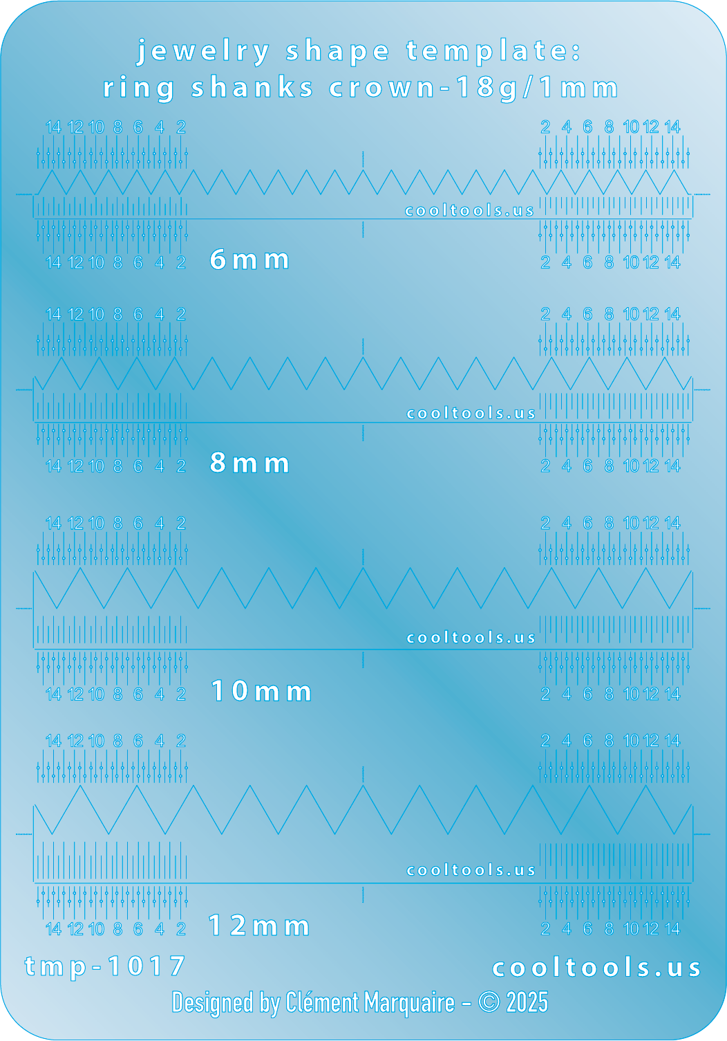 blue plastic Ring Shank Template - Crown