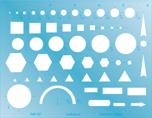 blue plastic Geometric Shapes Template


Use on metal, cut out shapes on precious metal clay and polymer clay. Oversize template shapes include circles, squares, triangles, arrows, and rectangles. Use our Ultra Clay Pick for best results!