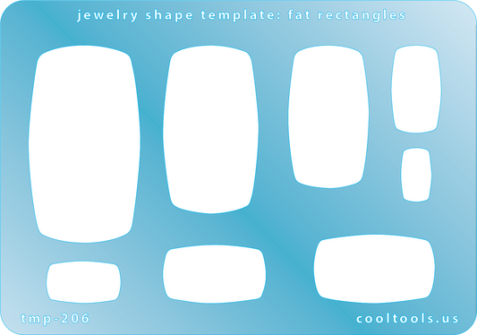 plastic Jewelry shape template with fat rectangles on a blue background