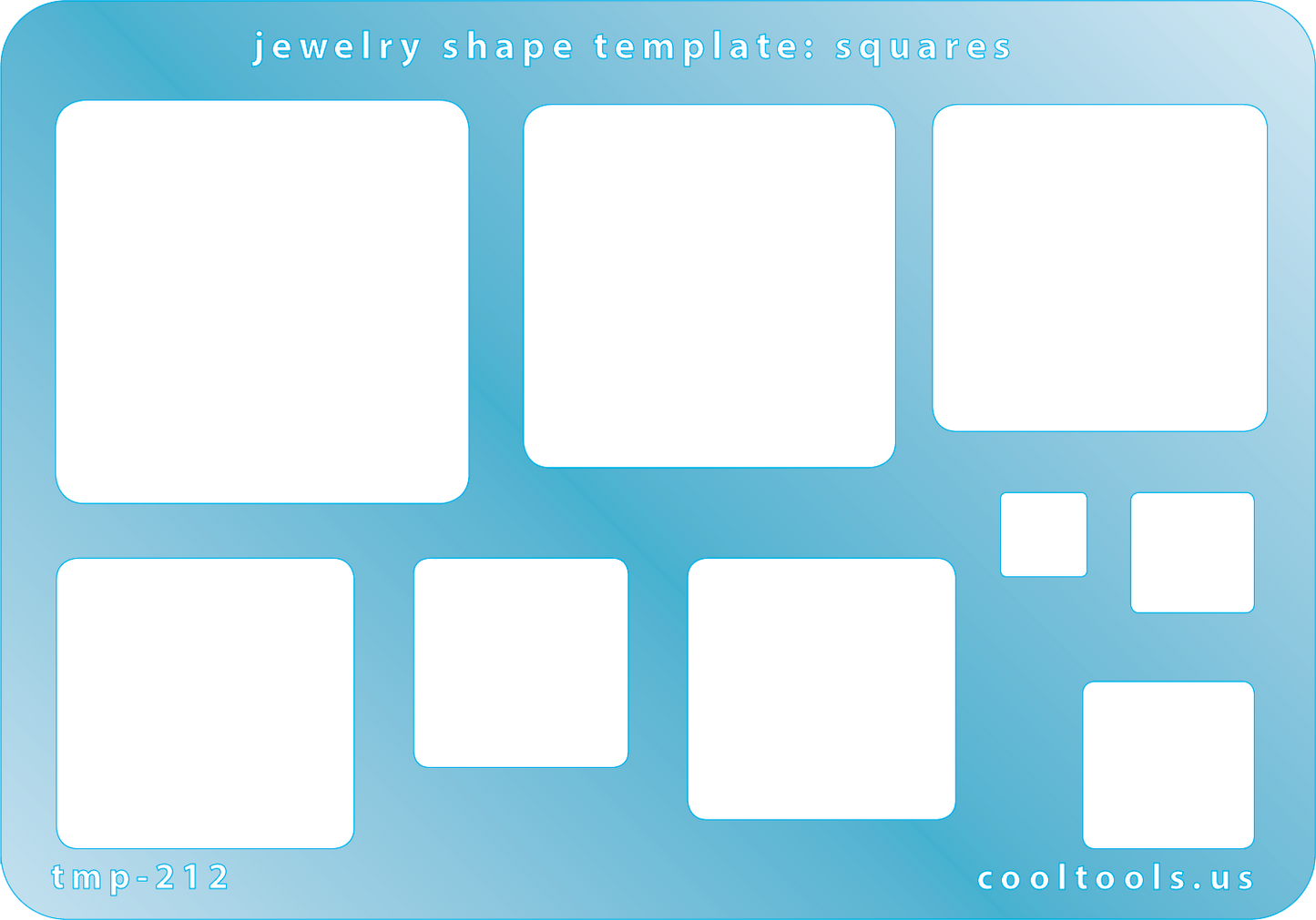 plastic Jewelry shape template with squares on a blue background