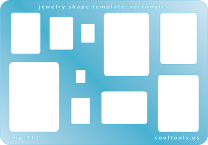 plastic Jewelry shape template with rectangles on a blue background