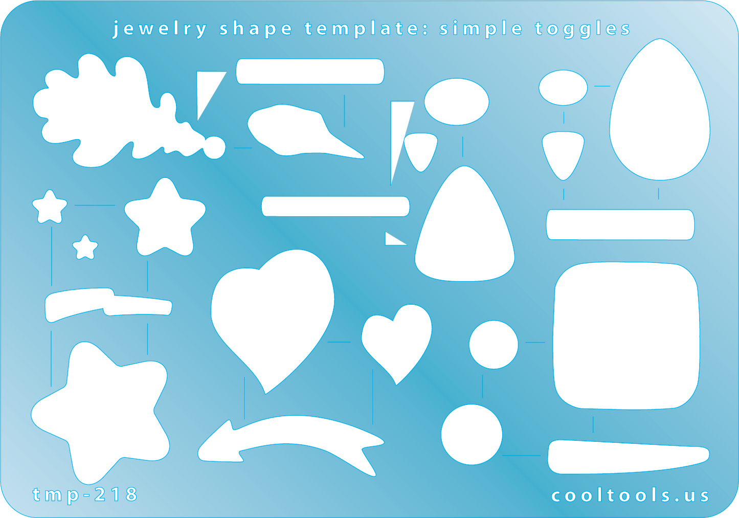 blue plastic Jewelry Shape Template - Simple Toggles