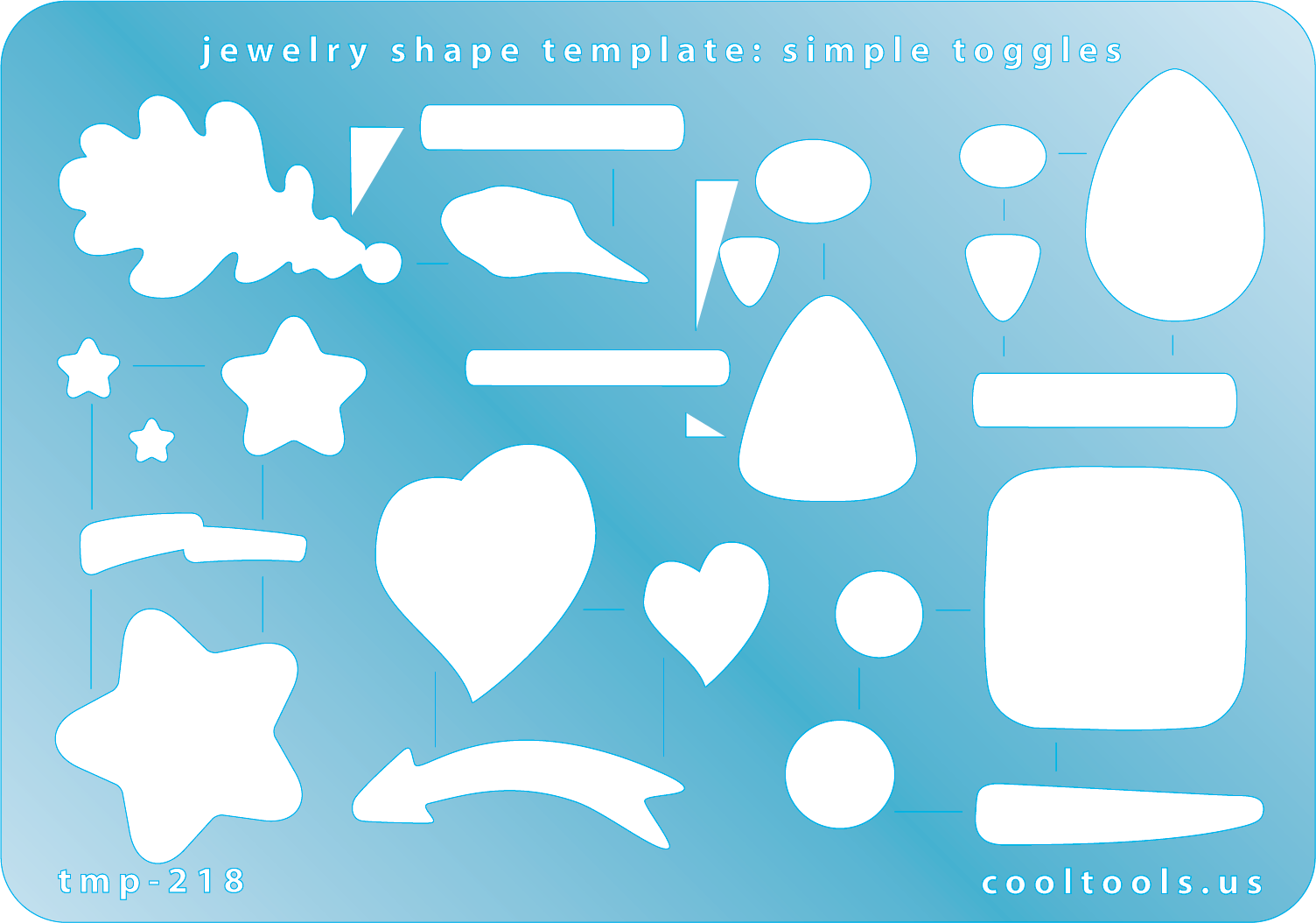 blue plastic Jewelry Shape Template - Simple Toggles