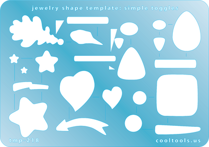 blue plastic Jewelry Shape Template - Simple Toggles