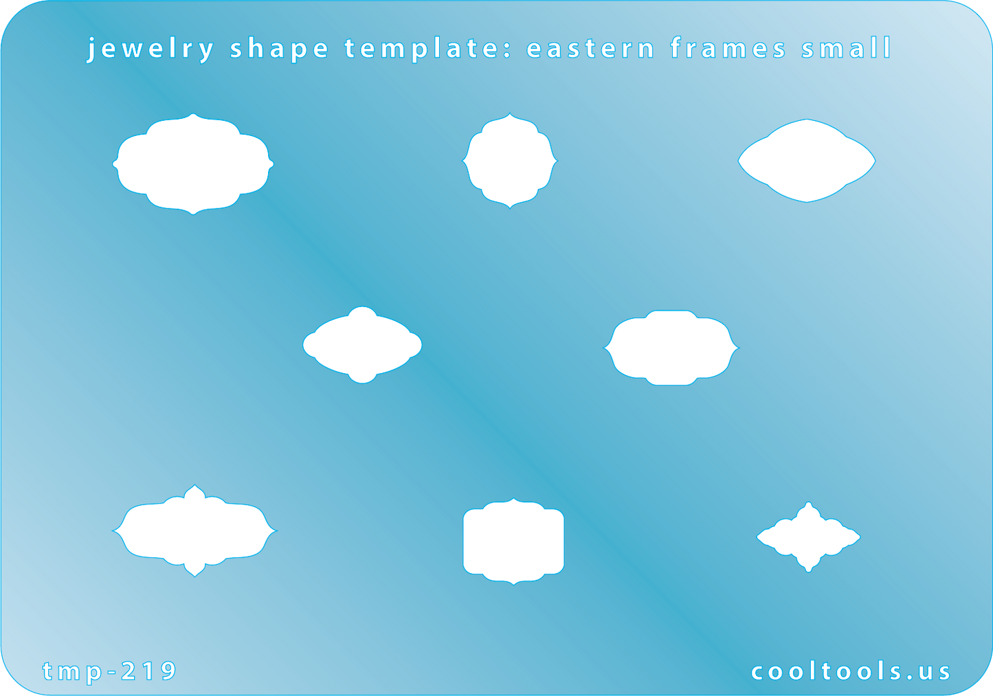 blue plastic Jewelry Shape Template - Eastern Frames Small