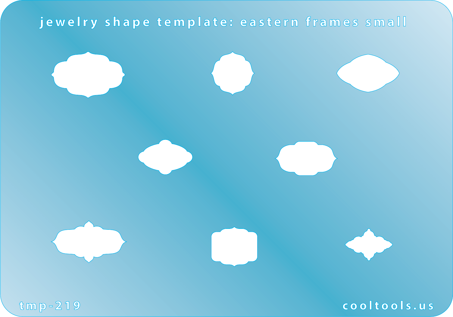 blue plastic Jewelry Shape Template - Eastern Frames Small