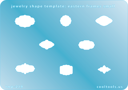 blue plastic Jewelry Shape Template - Eastern Frames Small