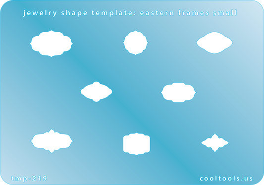 blue plastic Jewelry Shape Template - Eastern Frames Small