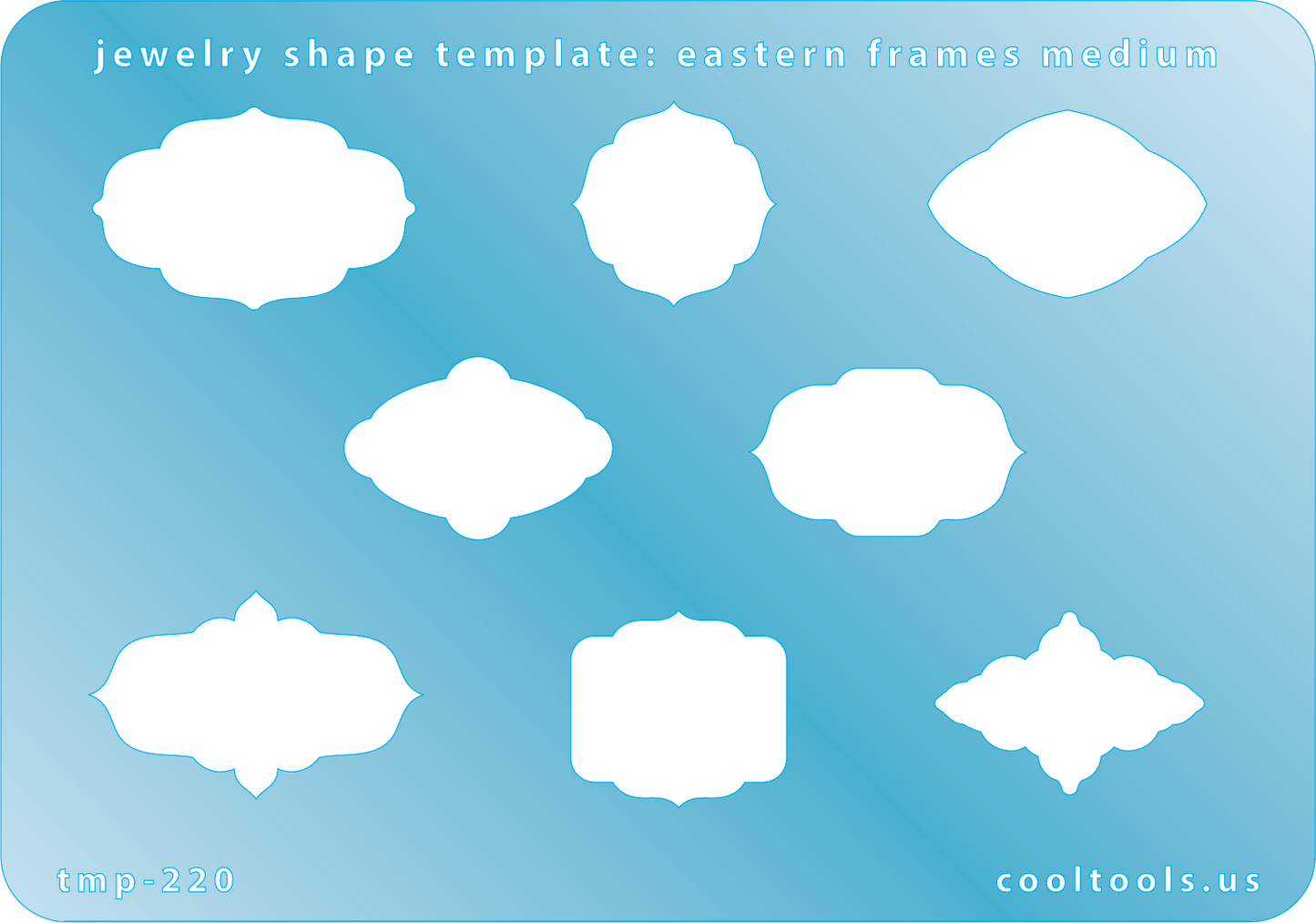blue plastic Jewelry Shape Template - Eastern Frames Medium