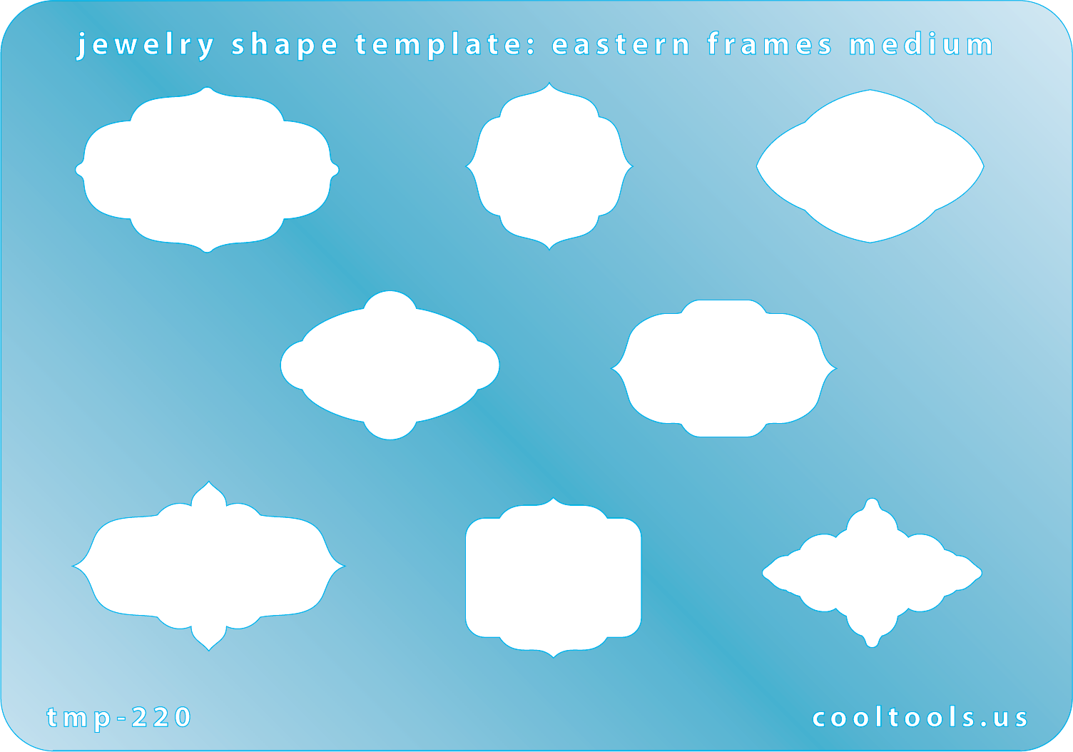 blue plastic Jewelry Shape Template - Eastern Frames Medium