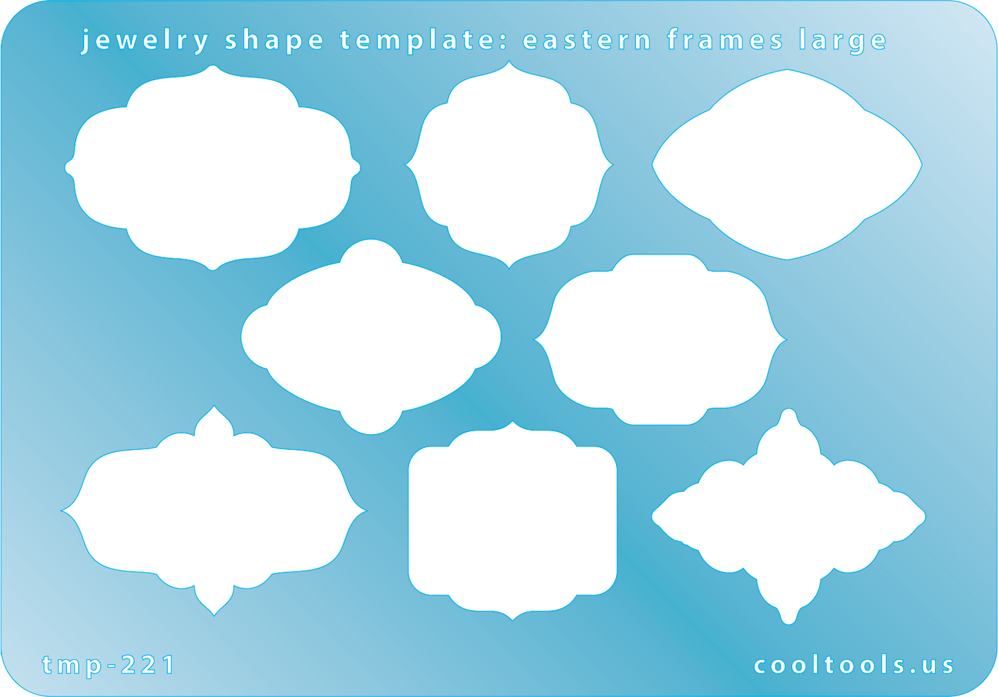 blue plastic Jewelry Shape Template - Eastern Frames Large