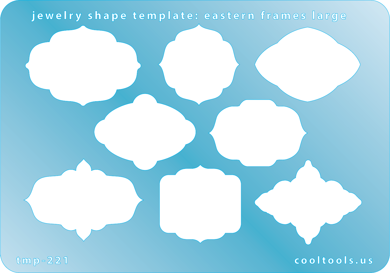 blue plastic Jewelry Shape Template - Eastern Frames Large