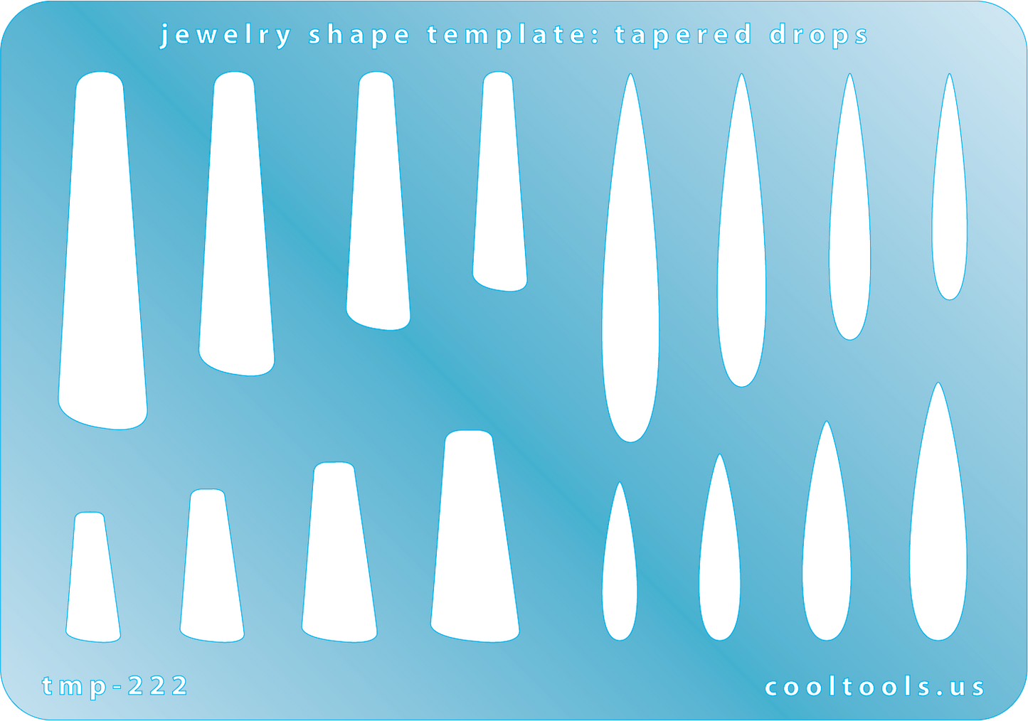 blue plastic Jewelry Shape Template - Tapered Drops