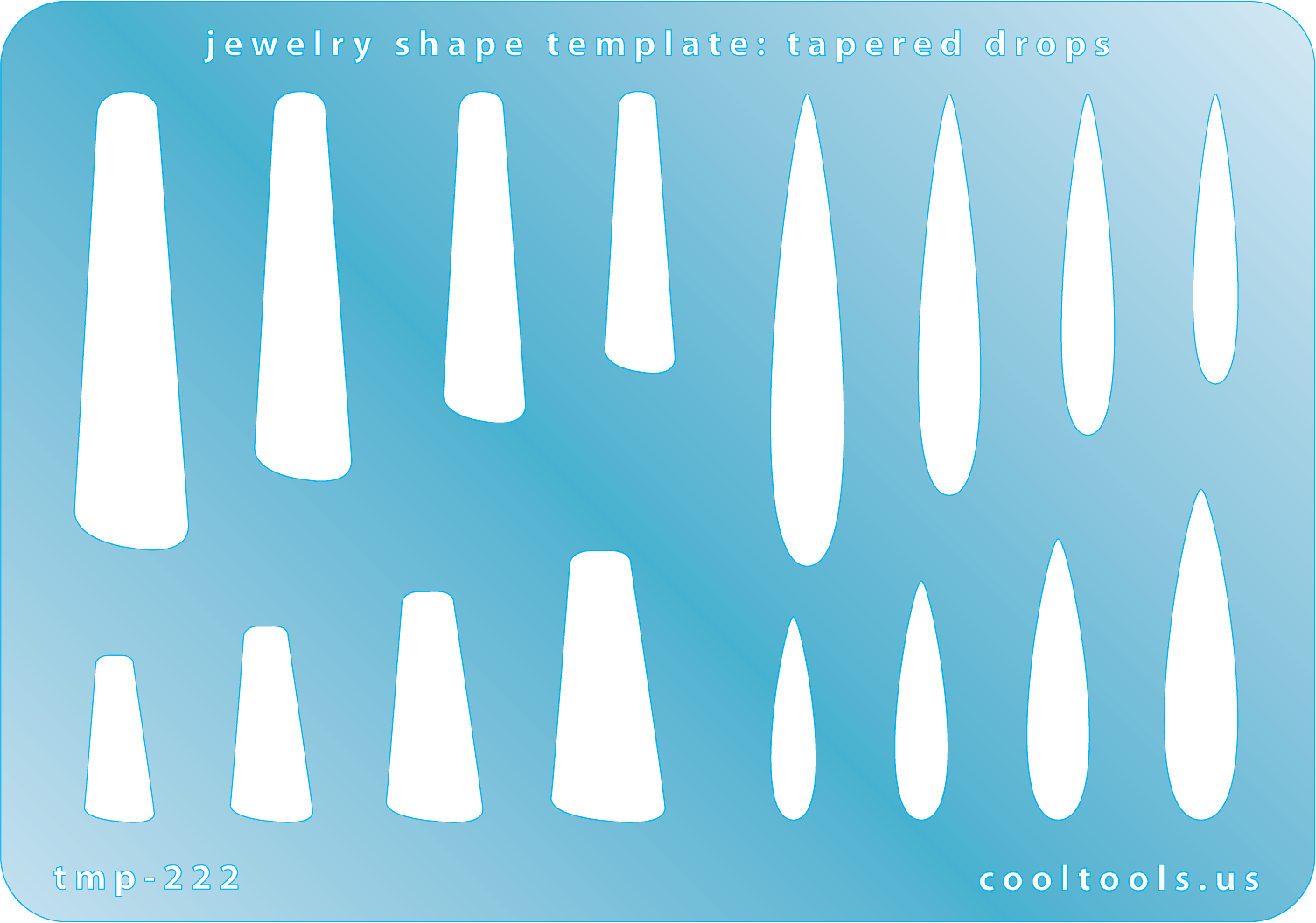 blue plastic Jewelry Shape Template - Tapered Drops