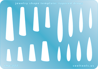 blue plastic Jewelry Shape Template - Tapered Drops