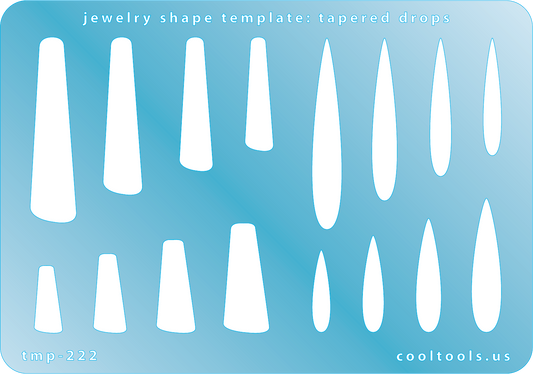 blue plastic Jewelry Shape Template - Tapered Drops