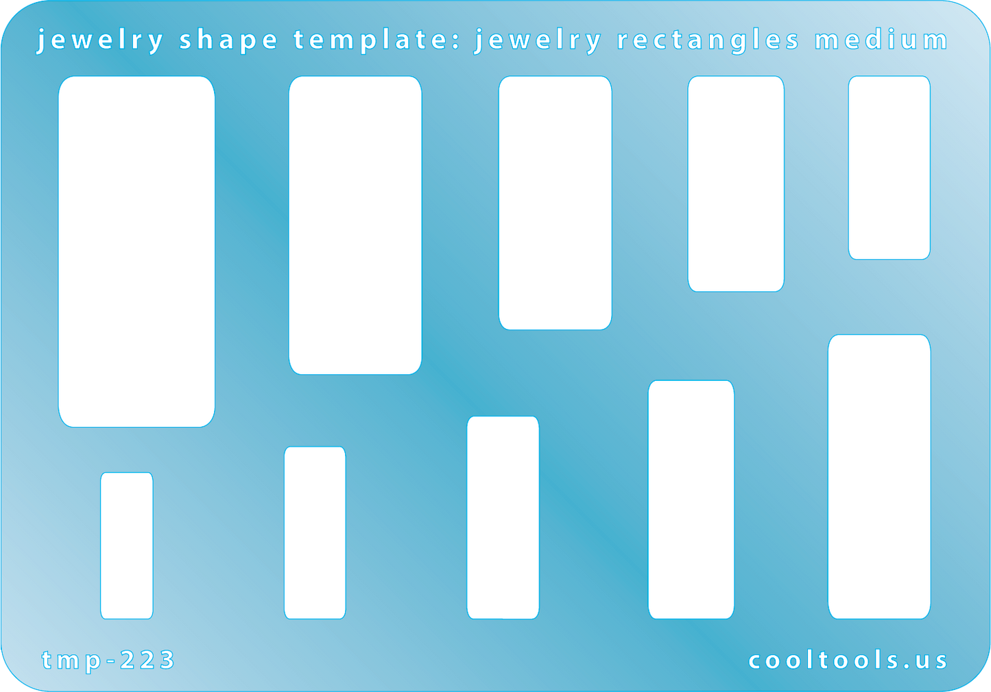 blue plastic Jewelry Shape Template - Jewelry Rectangles Medium