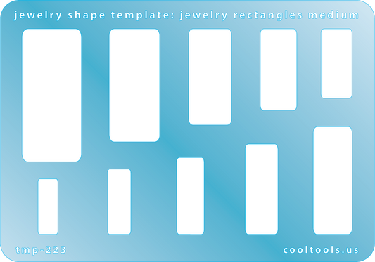 blue plastic Jewelry Shape Template - Jewelry Rectangles Medium
