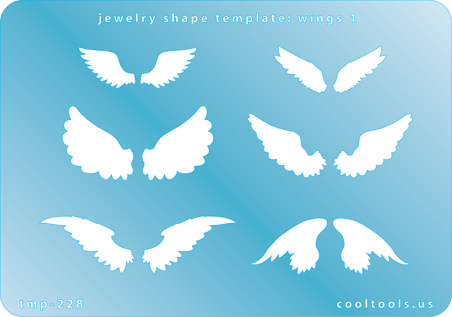blue plastic Jewelry Shape Template - Wings 1