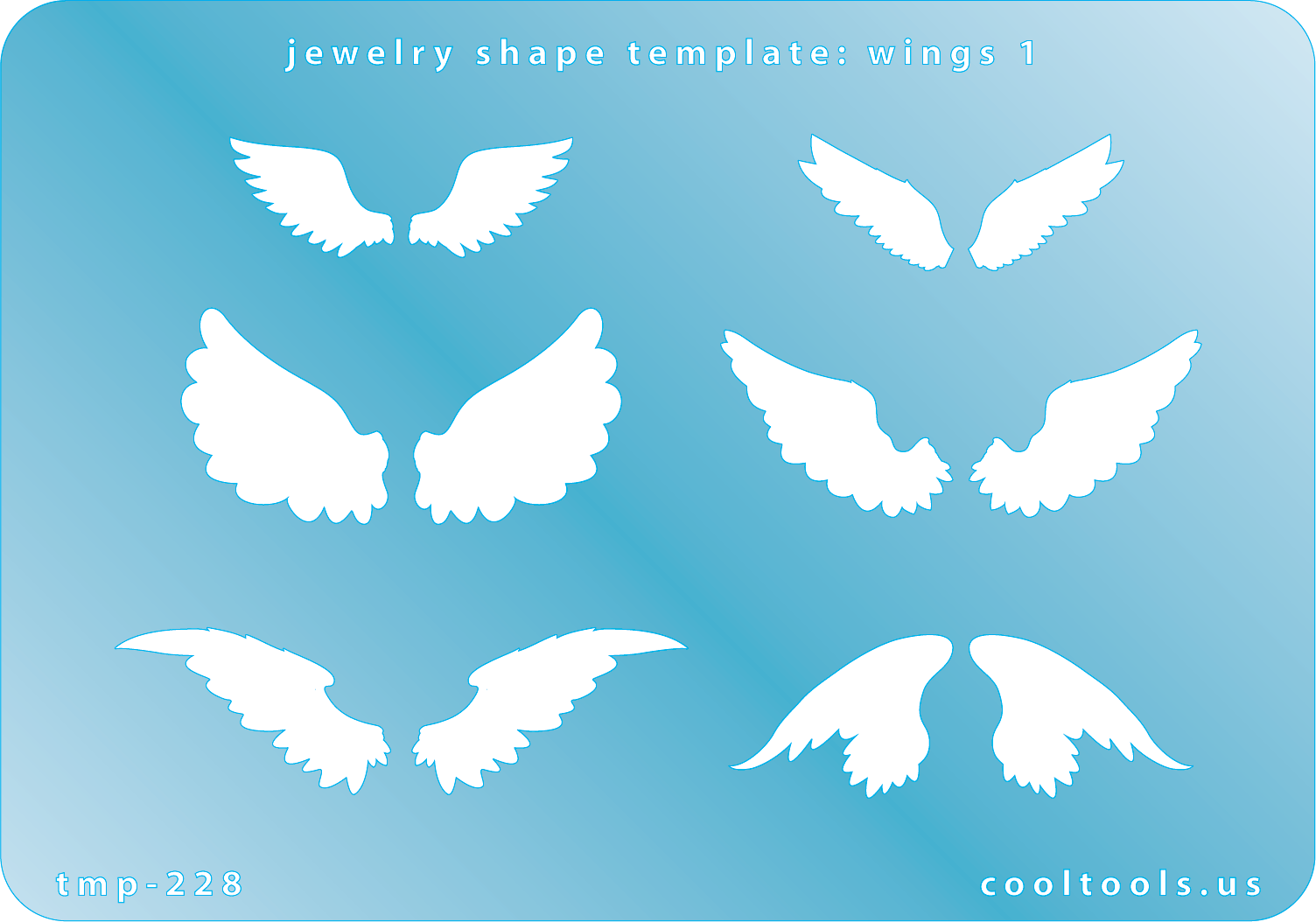 blue plastic Jewelry Shape Template - Wings 1