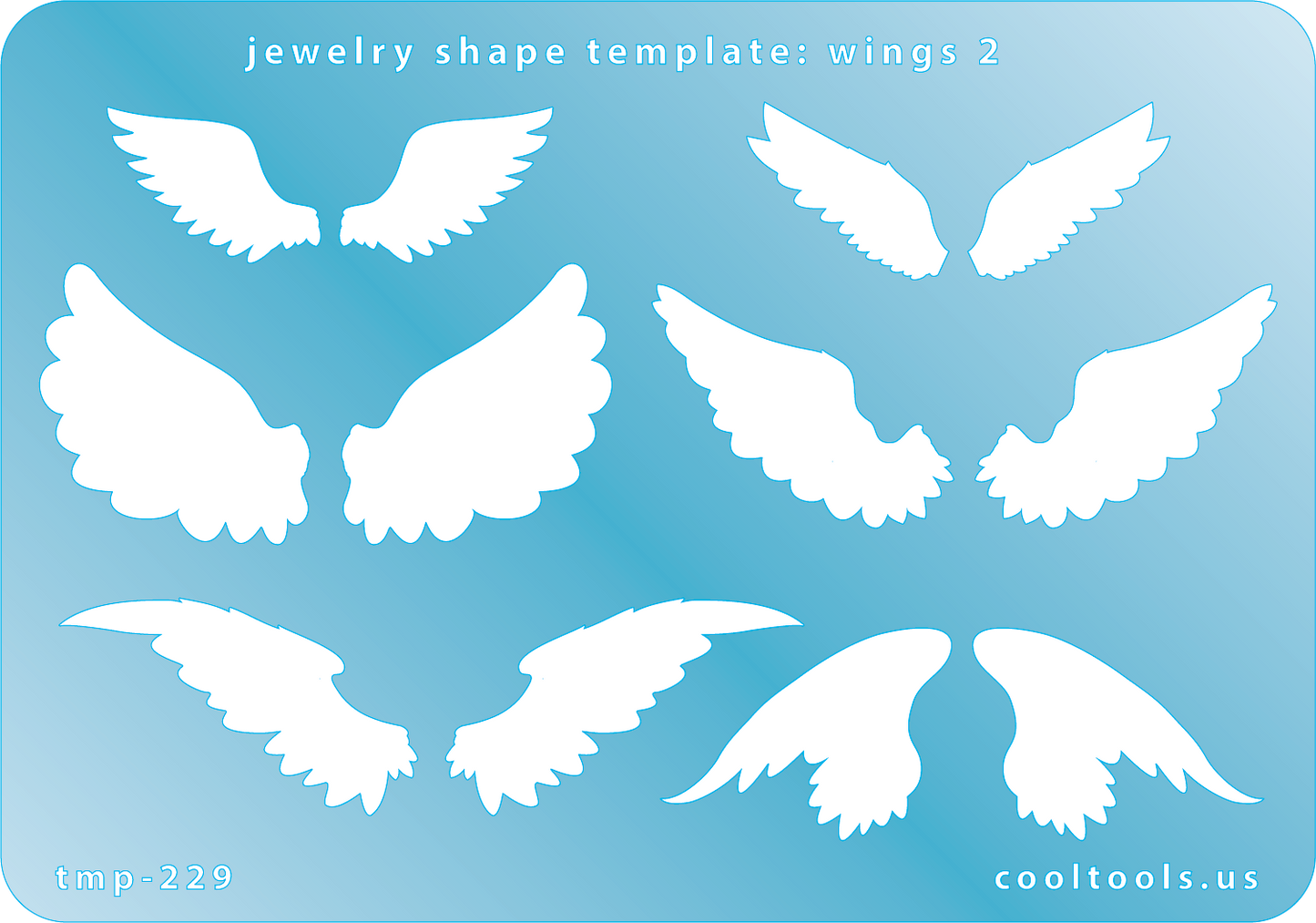 blue plastic Jewelry Shape Template - Wings 2