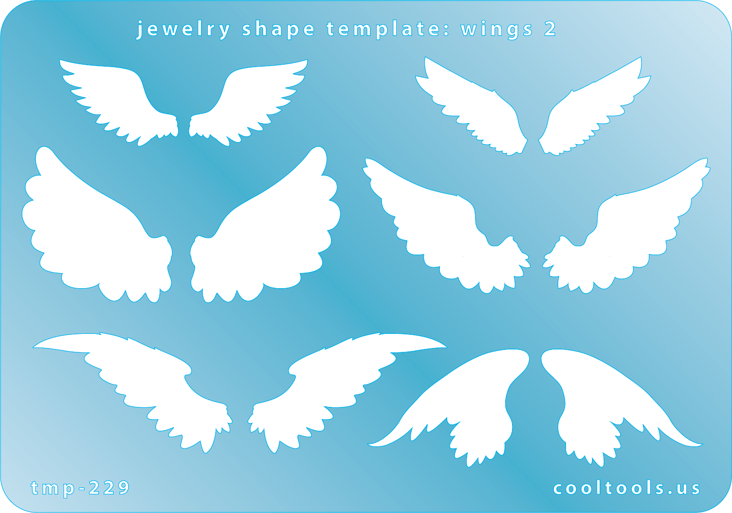 blue plastic Jewelry Shape Template - Wings 2