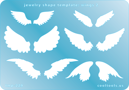 blue plastic Jewelry Shape Template - Wings 2