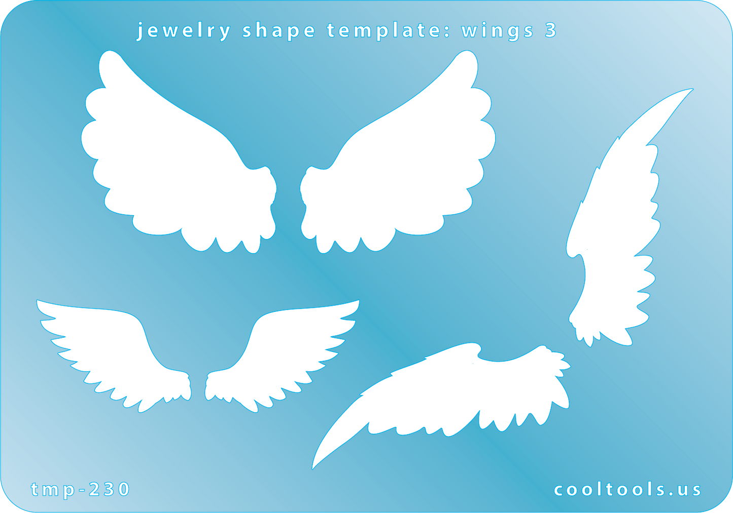blue plastic Jewelry Shape Template - Wings 3