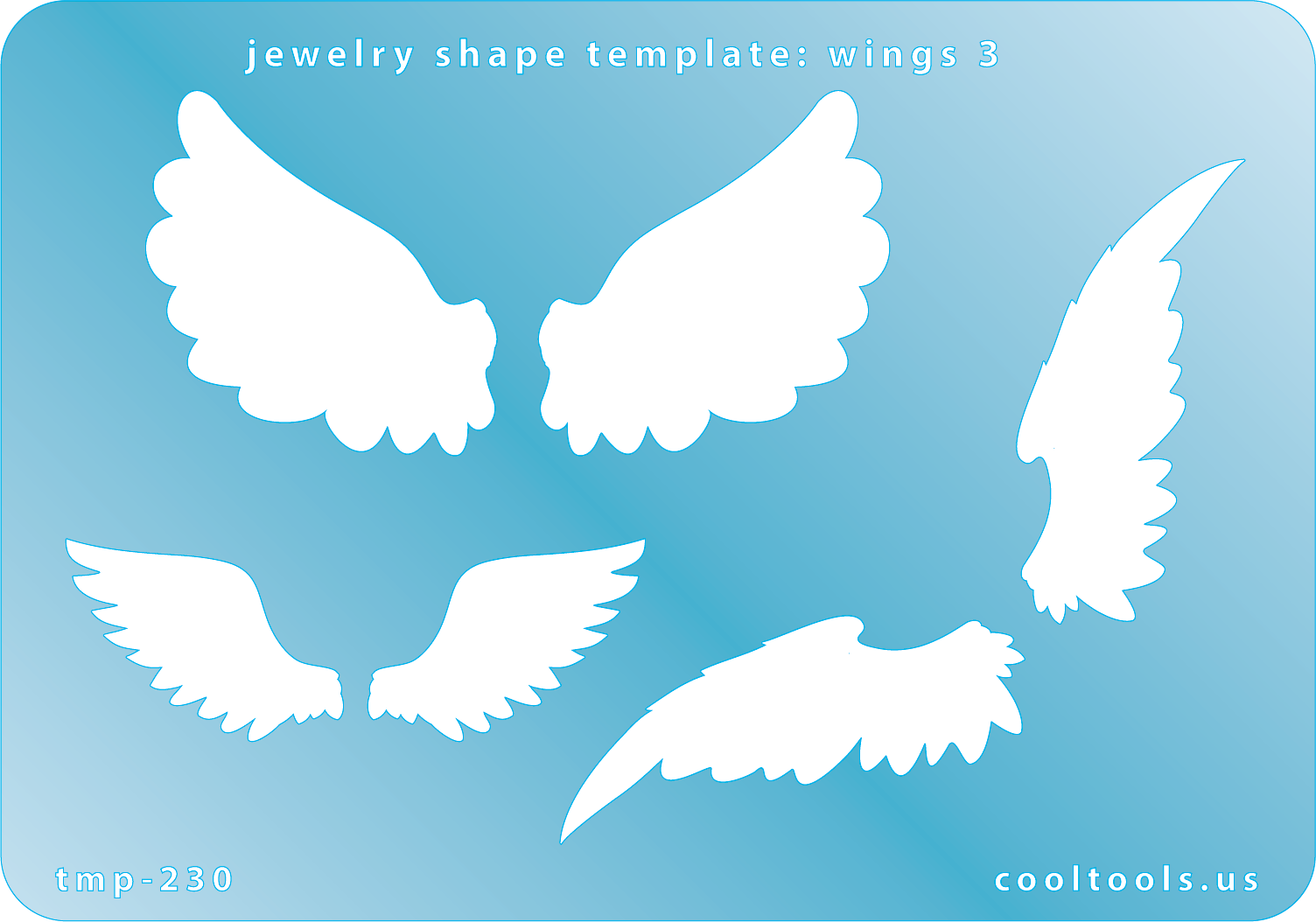 blue plastic Jewelry Shape Template - Wings 3