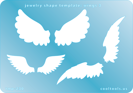 blue plastic Jewelry Shape Template - Wings 3