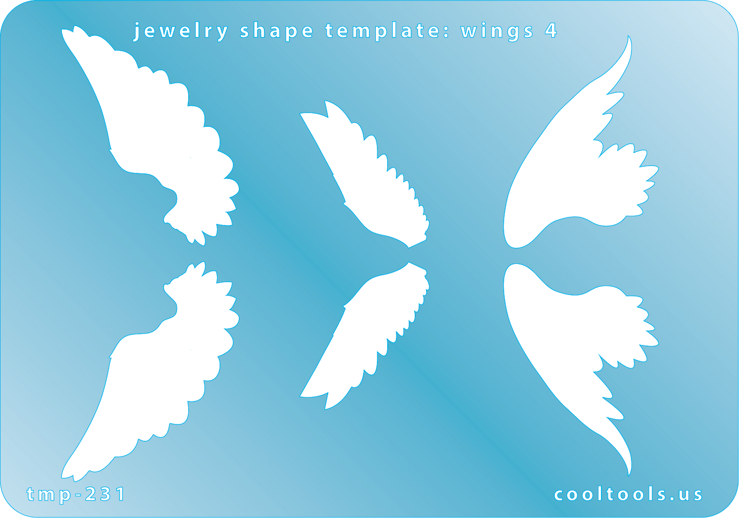 blue plastic Jewelry Shape Template - Wings 4