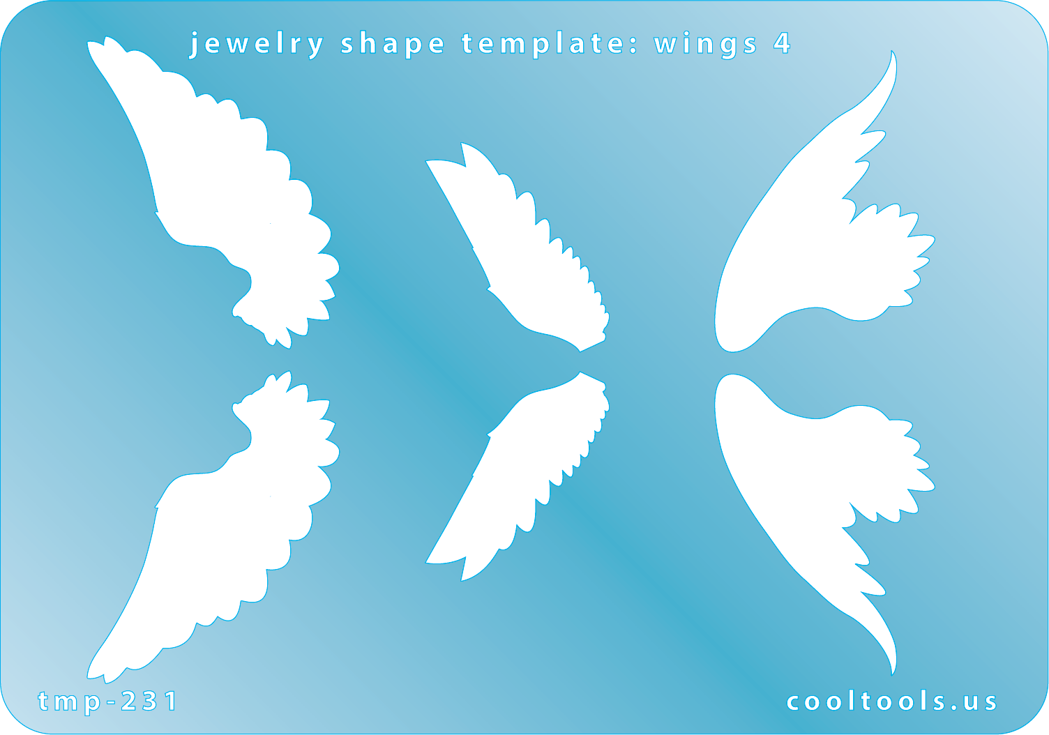 blue plastic Jewelry Shape Template - Wings 4