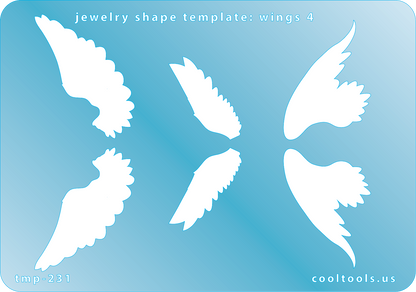 blue plastic Jewelry Shape Template - Wings 4
