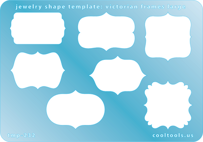 blue plastic Jewelry Shape Template - Victorian Frames Large