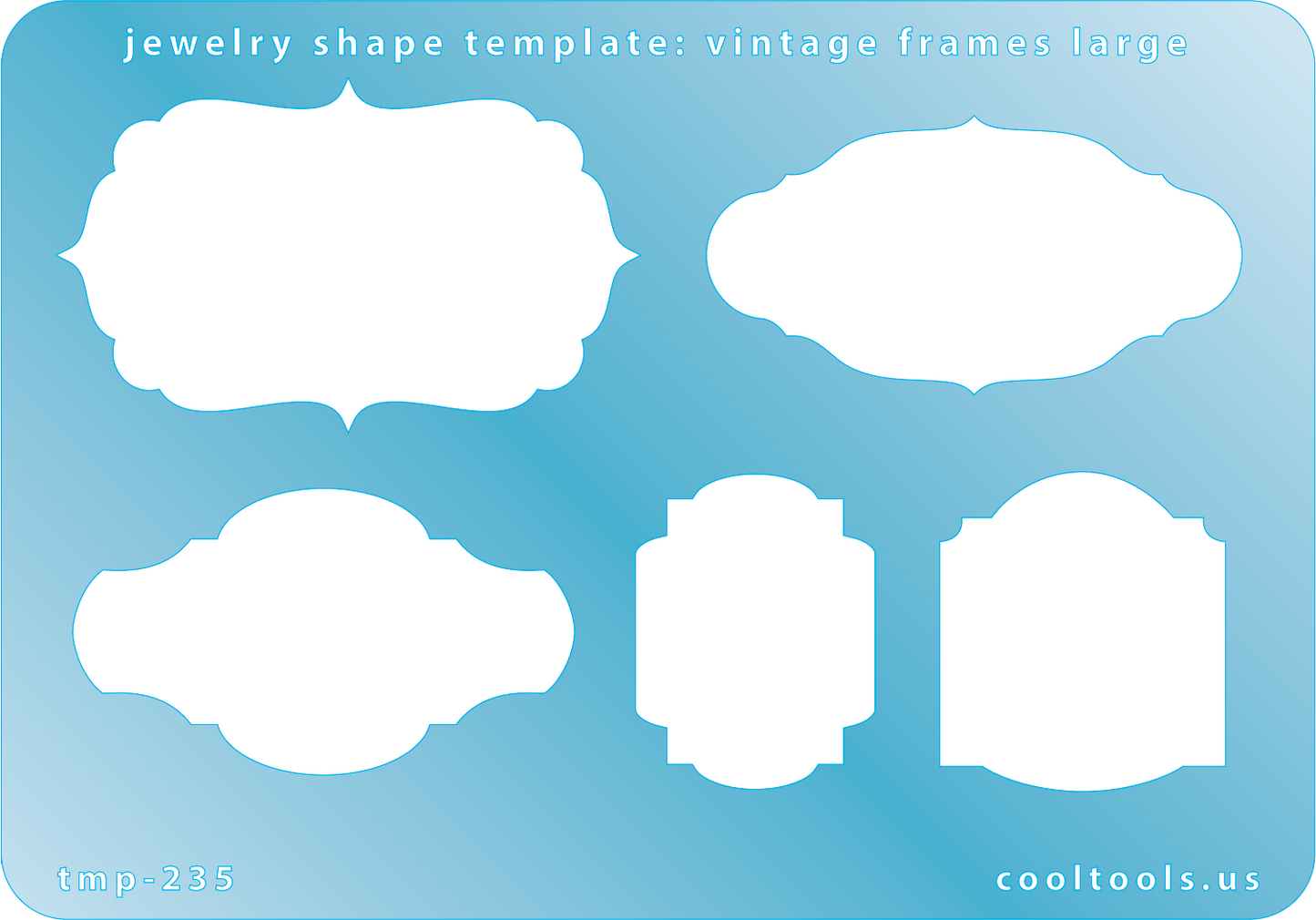 blue plastic Jewelry Shape Template - Vintage Frames Large