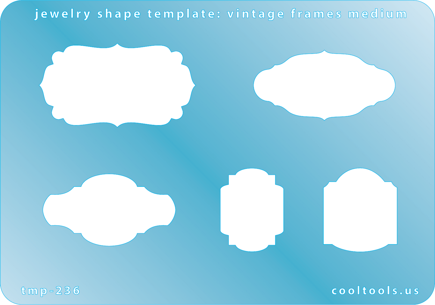 blue plastic Jewelry Shape Template - Vintage Frames Large