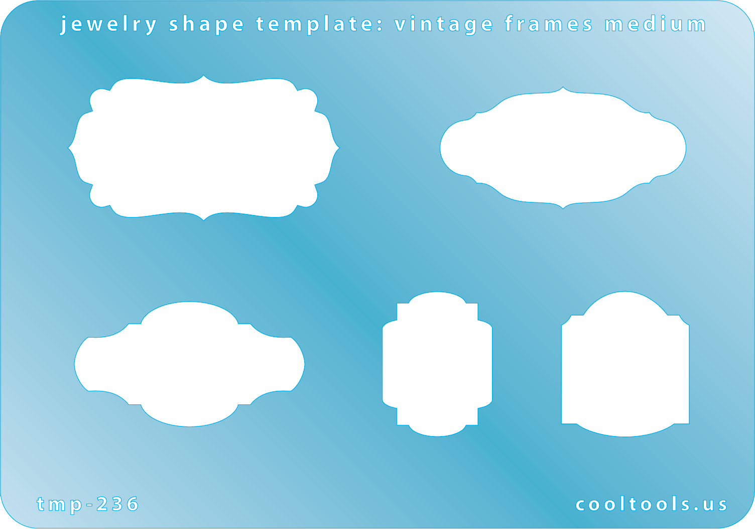 blue plastic Jewelry Shape Template - Vintage Frames Large