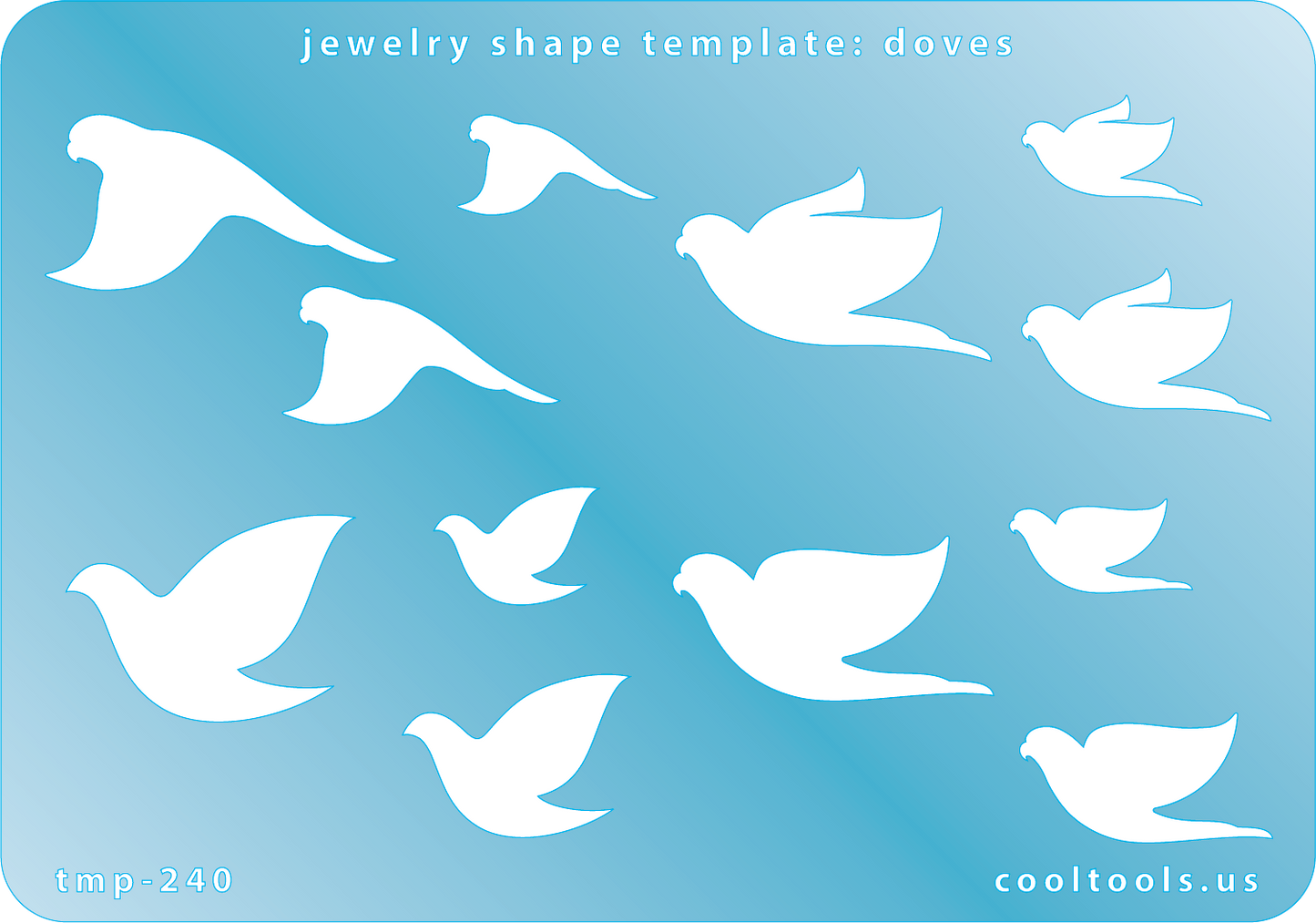 blue plastic Jewelry Shape Template - Doves