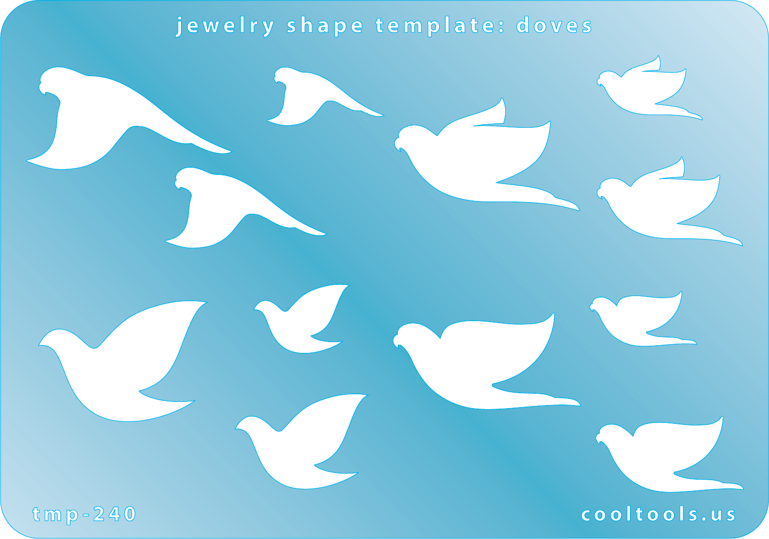 blue plastic Jewelry Shape Template - Doves