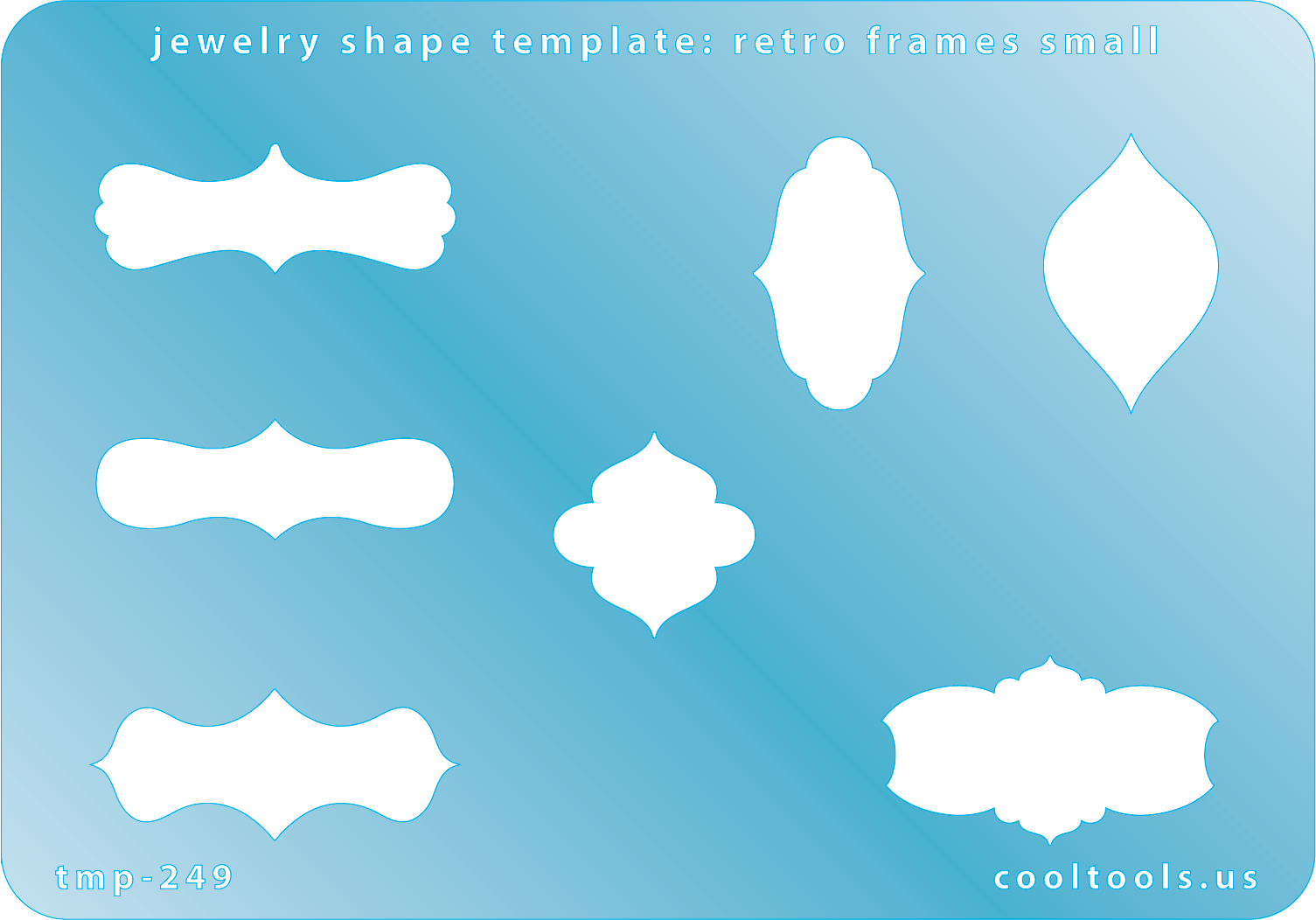 blue plastic Jewelry Shape Template - Retro Frames Small